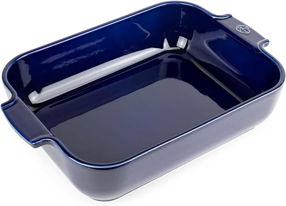 Peugeot Appolia Rechteckige Auflaufform Mit Griffen, Keramik, Schiefer / Grau, 7.2X31X21.7 Cm, Fassungsvermögen: Env. 2 L, 60060 Moules et plaques de cuisson Naty Shop Blau