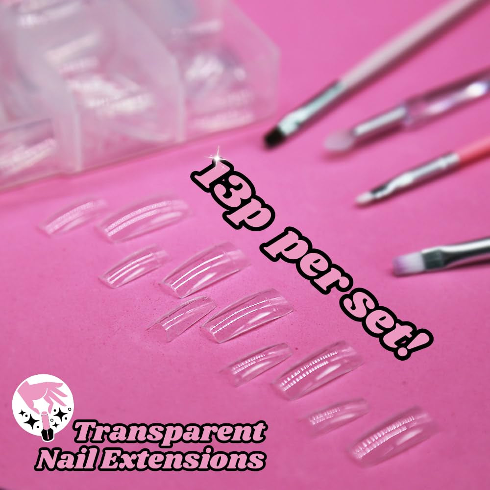 TRIXES 500 bucăți vârfuri pentru unghii cu gel, unghii franțuzești, vârfuri acrilice transparente pentru manichiură DIY, 10 modele diferite