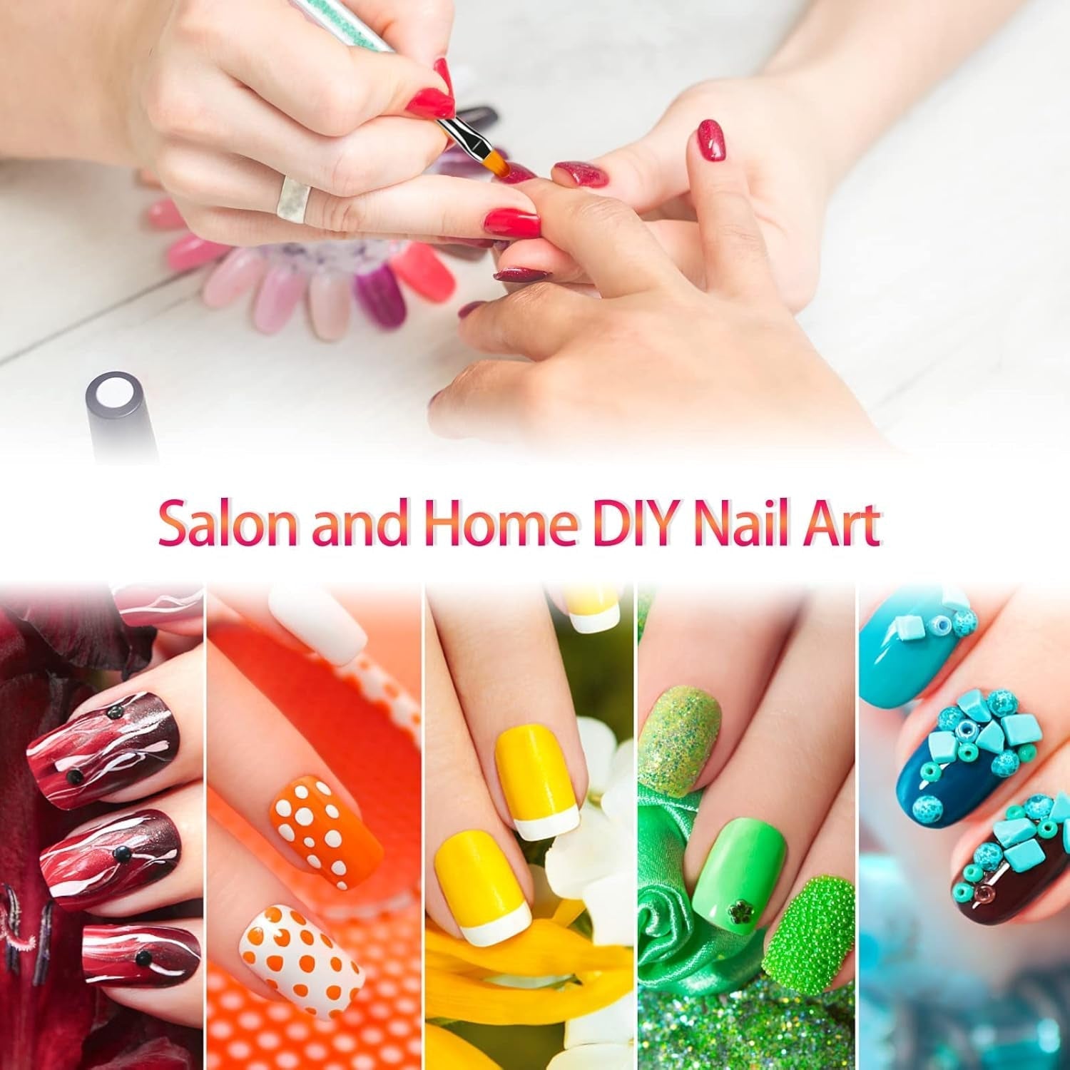 Sularpek 5 pcs Nagel Pinsel, Nageldesign Pinsel, Dotting Tool, Nail Art Liner Pinsel, Nagelverlängerung Gelpinsel, Nagelbürste for Punktierungen, Zeichnen, for DIY Nail Art Design