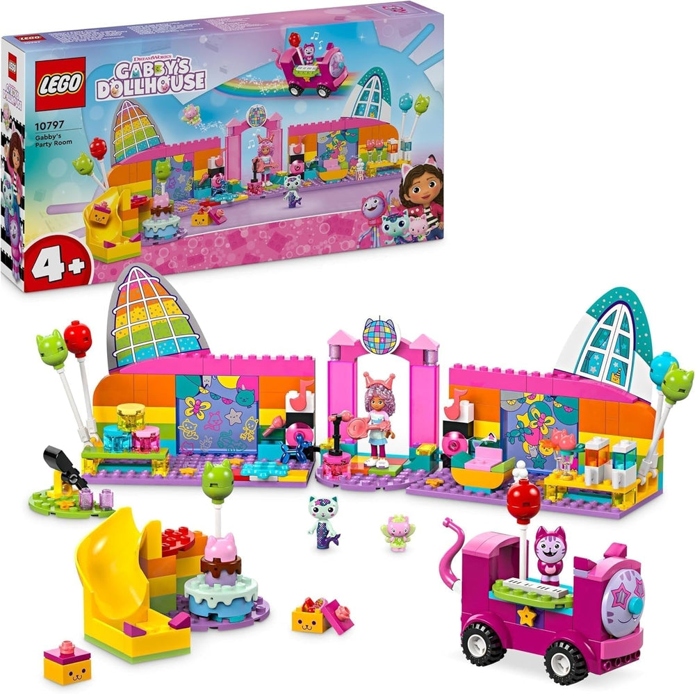 LEGO 4+ Maison de poupée de Gabby Salle de fête de Gabby, ensemble de jeu disco avec toboggan et figurines d'animaux pour un jeu de rôle créatif, cadeau pour filles et garçons à partir de 4 ans 10797 Jeux de construction Besuche den LEGO-Store Default title