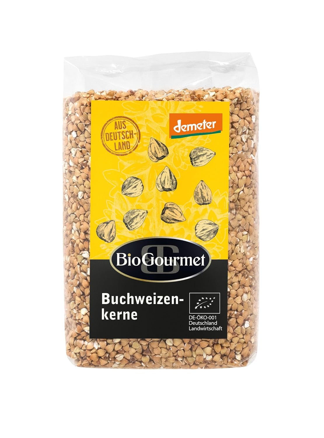 Sarrasin BioGourmet Demeter – Sachet 500g | Sans gluten, riche en fibres et régional | Issu de l'agriculture biologique allemande (Bade-Wurtemberg/Bavière) | Idéal pour le muesli, les salades et les accompagnements