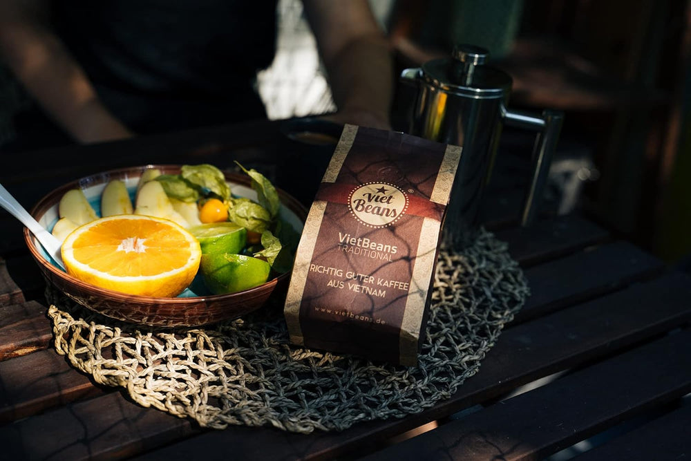 VietBeans Traditional – Ganze Kaffeebohnen – Traditionelle Trommelröstung - Hochwertiger vietnamesischer Kaffee – Geeignet für Fullyautomaten - 250g