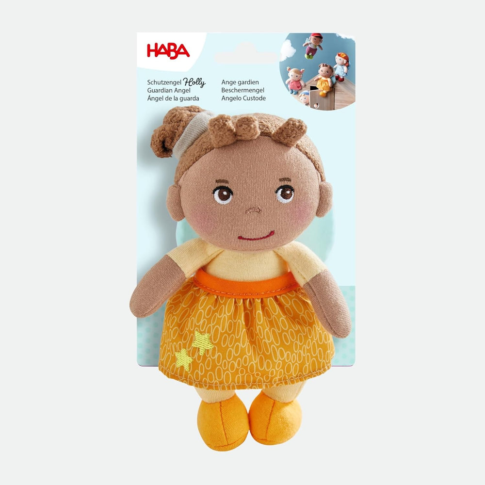 HABA Ange Gardien Holly - Poupée en tissu doux (15 cm), cadeau de bienvenue parfait pour les bébés et les jeunes enfants - Lavable à 30 °C - 2011871001