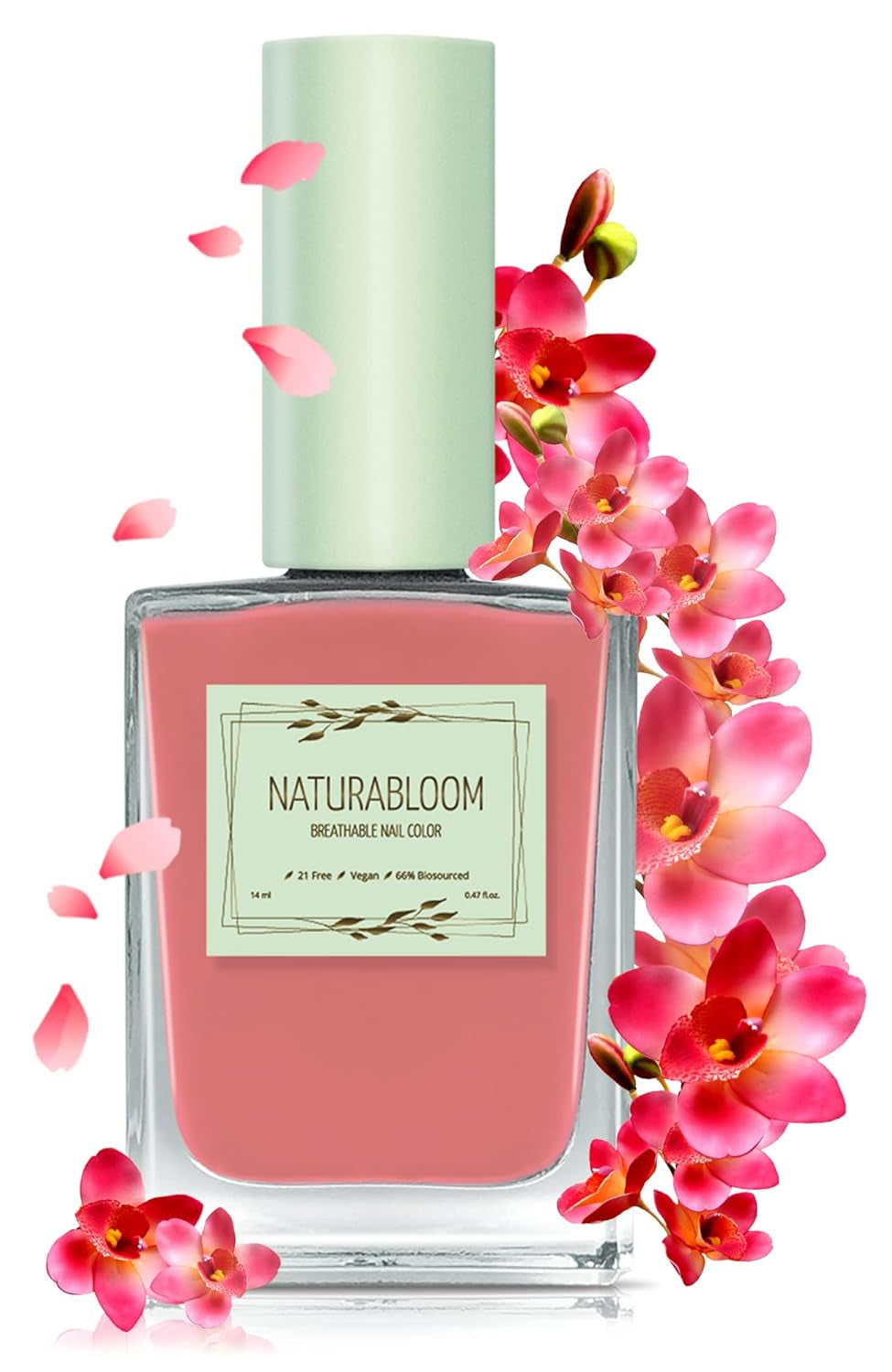 Vernis à ongles beige à séchage rapide (Moon Dust) - vernis à ongles naturel avec formule végétalienne - respirant, durable et durable, 14 ml