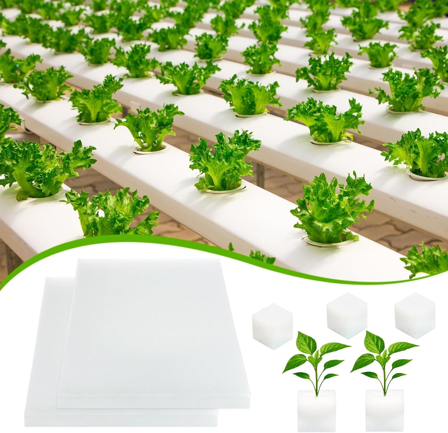 Laine de roche, laine de roche de propagation, 2 pièces, éponge hydroponique, 200 pièces après coupe - Alternative pour serre, germination des graines et légumes domestiques