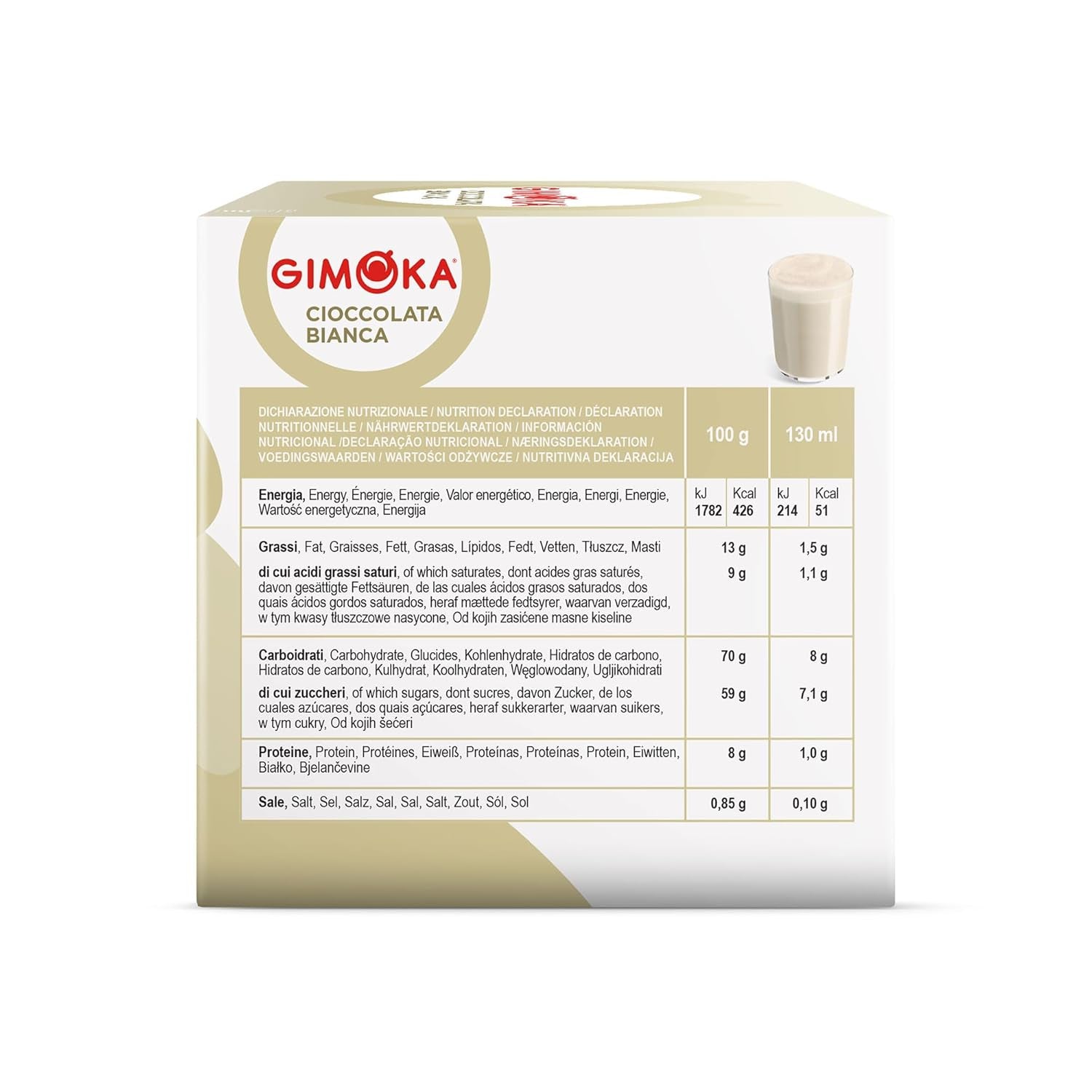 Gimoka Kaffeekapseln, Gesmack WEISSE CHOKOLADE - 48 Kapseln Compatible with Kaffeemaschinen der Marke Nescafè* Dolce Gusto*, 48 Stück (3 x 16 Getränke), Hergestellt in Italien