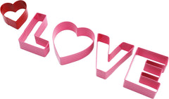 Lot de 5 emporte-pièces pour la Saint-Valentin, LOVE