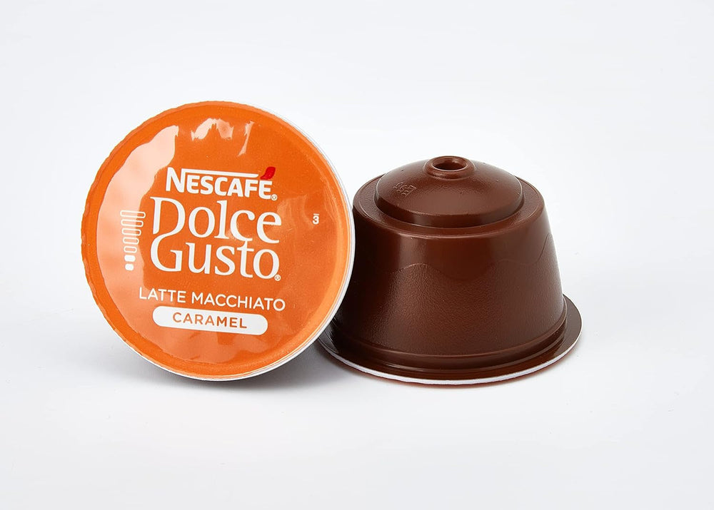 Latté Macchiato | 96 Capsules de café et Latte Macchiato Caramel | 48 Capsules de café | Mélange Arabica Robusta | Feines Caramell Aroma et leckerer Milchschaum