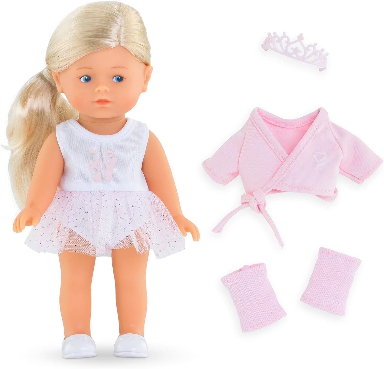 Les Trends Mini Corolline Rosy Ballerina Set, Vollvinylpuppe mit long Haar, extra Outfit in Geschenkbox, Vanilleduft, 20cm, ab 3 Jahren