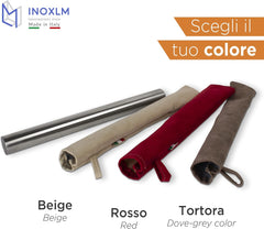 INOXLM Rouleau à pâtisserie en acier inoxydable pour pâte à pain, pizza, gâteau (sac taupe)