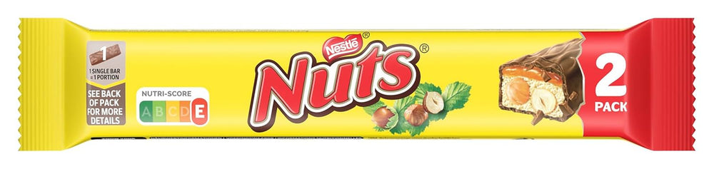 Barres de Chocolat NESTLÉ 2Pack, les classiques aux noisettes entières et caramel enrobés de chocolat au lait, pack de 24 (24 x 2 x 30g)