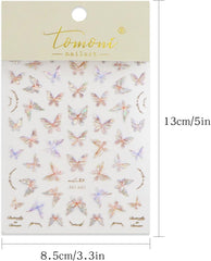 JMEOWIO Autocollant 3D pour ongles en forme de cœur pour nail art