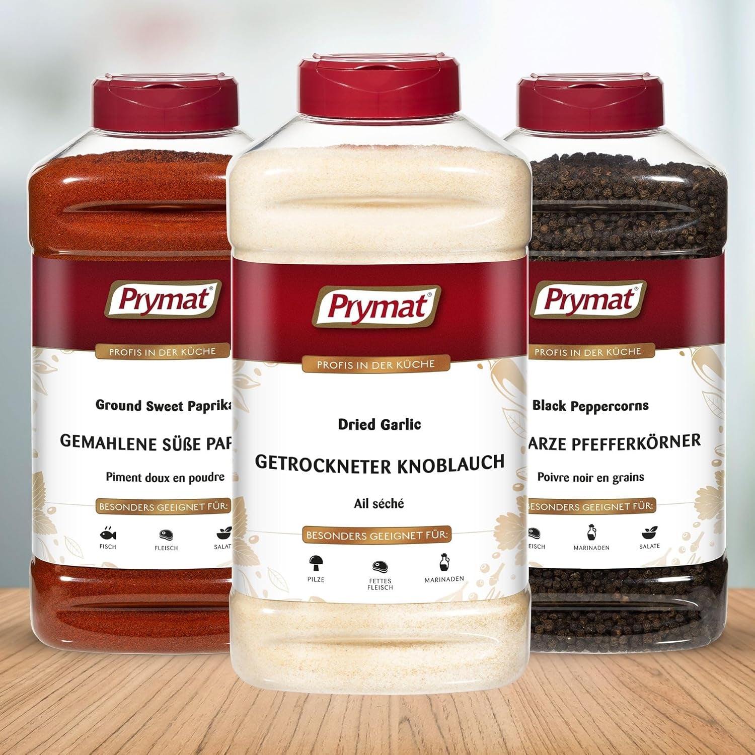 Prymat Getrockneter Knoblauch granuliert 1.05kg – Aromatisches Knoblauchgranulat zum Würzen von Fleisch, Fisch, Gemüse, Saucen, Dips & Marinaden – intensif im Gesmack – ohne Zusätze