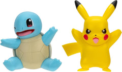 Pokémon PKW3586 - Pack de figurines de combat - Figurines officielles détaillées de Pikachu et Schiggy 5 cm chacune Figurines d'action Naty Shop Pikachu et Schiggy