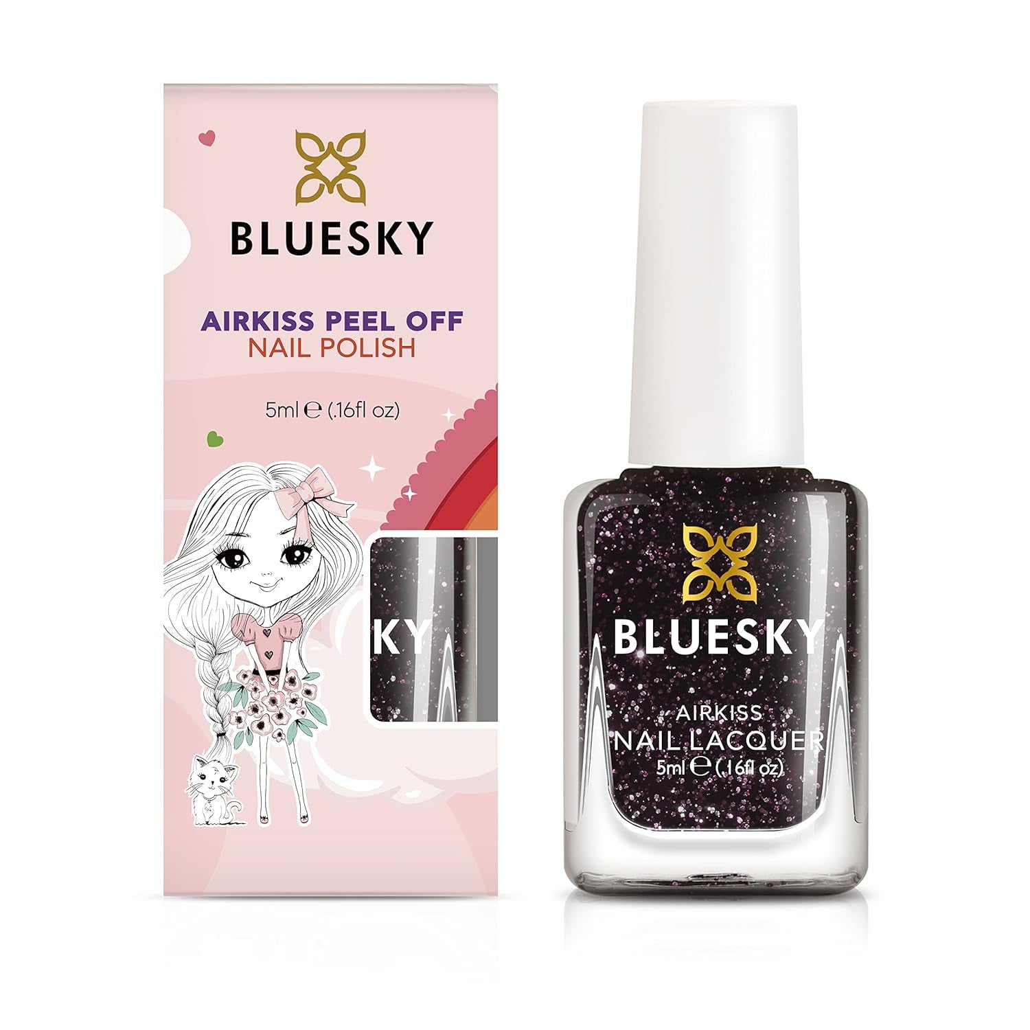 Bluesky Kids Vernis à ongles – Stardust Brown, facile à appliquer, non toxique, à base d'eau, vernis à ongles plat pour enfants, 5 ml, 1 paquet