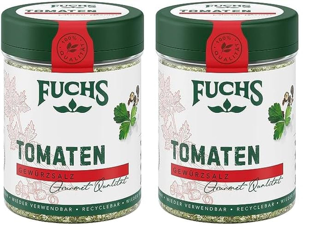 Fuchs Gewürze - Tomato Gewürz - Gewürzsalz für Tomatenbrot, Frühstücksei oder Steak - ingrédients naturels - 90 g en dose variable, recyclable