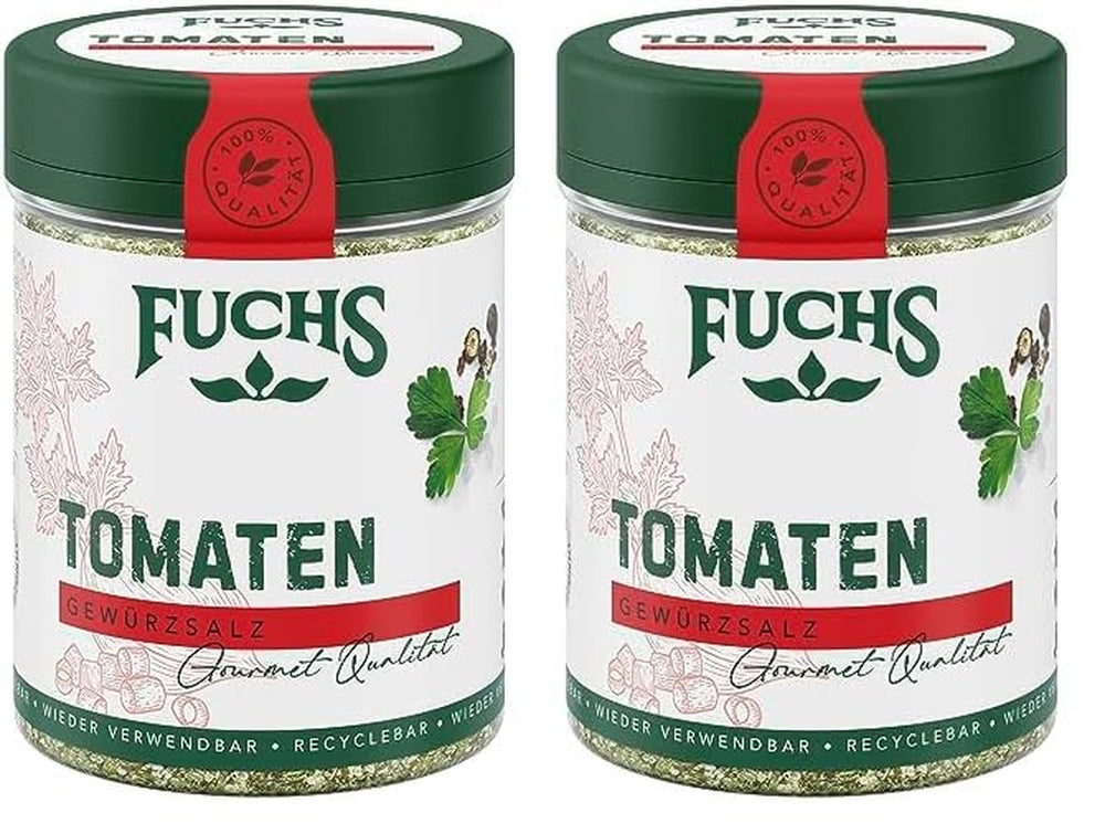 Fuchs Gewürze - Tomato Gewürz - Gewürzsalz für Tomatenbrot, Frühstücksei oder Steak - ingrédients naturels - 90 g en dose variable, recyclable