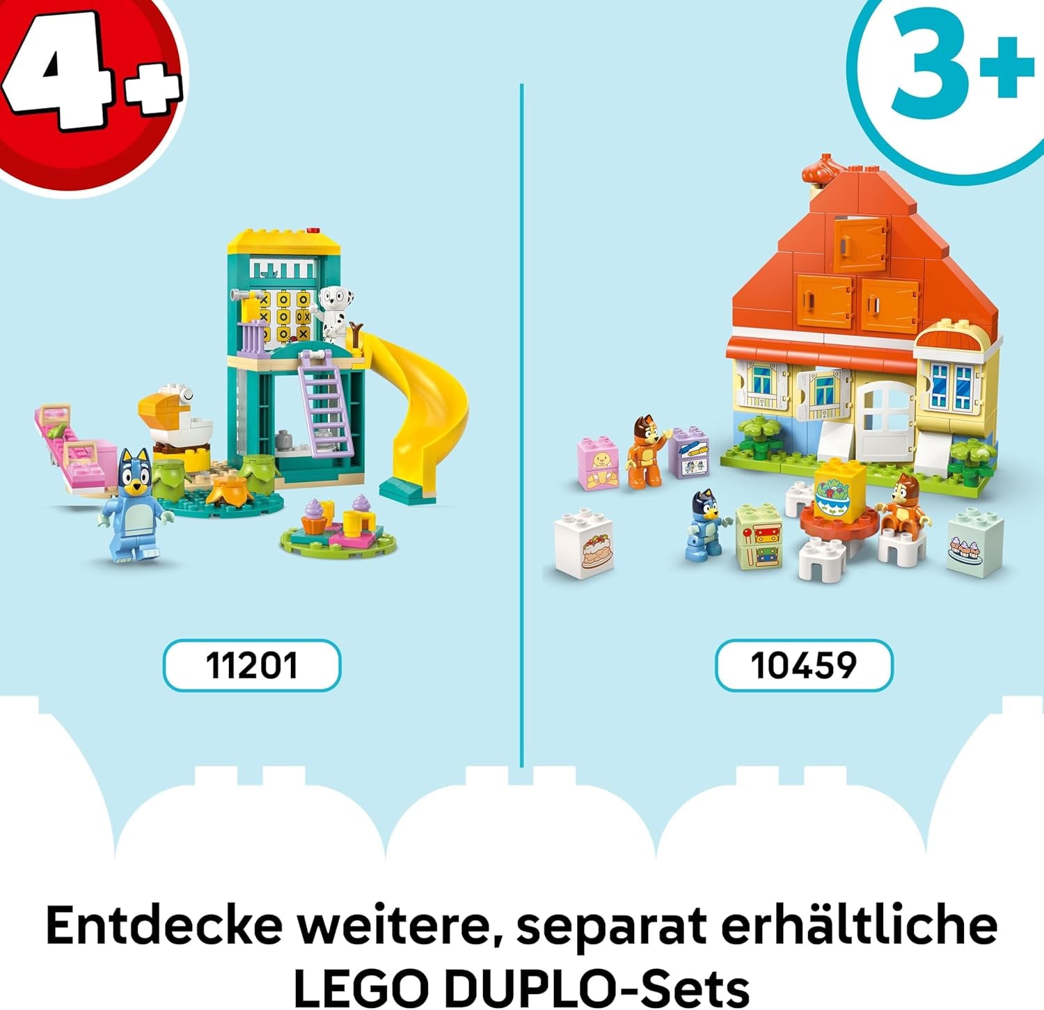 LEGO DUPLO Bluey : Transporter les enfants avec Bluey - Jeu de jeu pour petits enfants - Avec voiture de jeu et 2 figurines - Jeux pour enfants et jeunes à partir de 2 ans - 10458