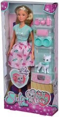 Simba 105733489 - Steffi Love Kitty Love, poupée dans une tenue moderne avec des robes douces à l'intérieur du monde, avec un viel Zubehör