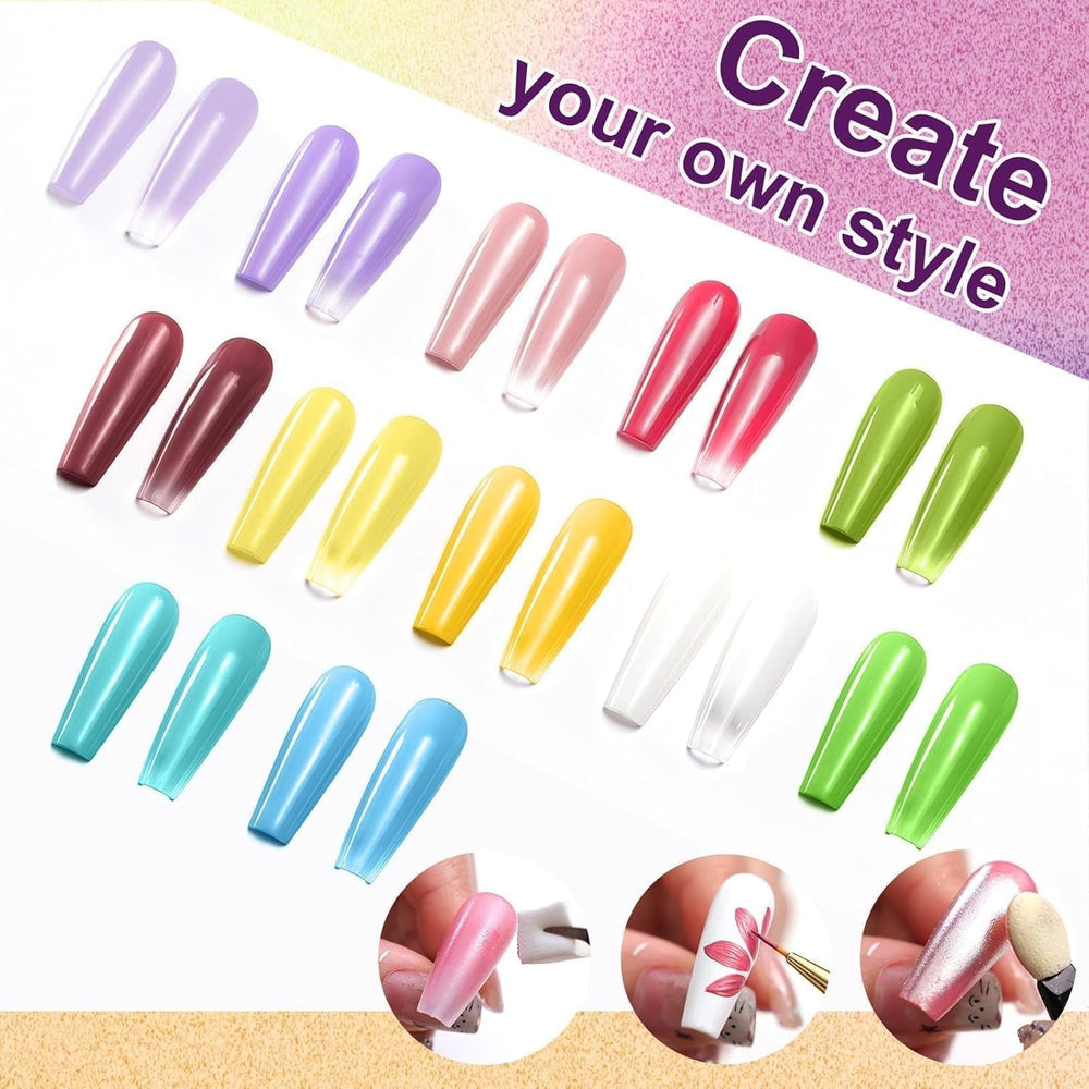 Gradient Painting Gel, 12 Colors Ombre Gel Nail Polish with 100Pcs Nail Sponges & 4 Claws Metal Grabber for French Manicure DIY Nail Art,Set I