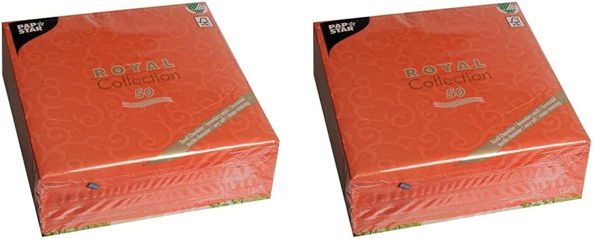 Papstar, 50 de șervețele "ROYAL Collection" 1/4 fold 40 Cm X 40 Cm nectarină "Casali", #84878