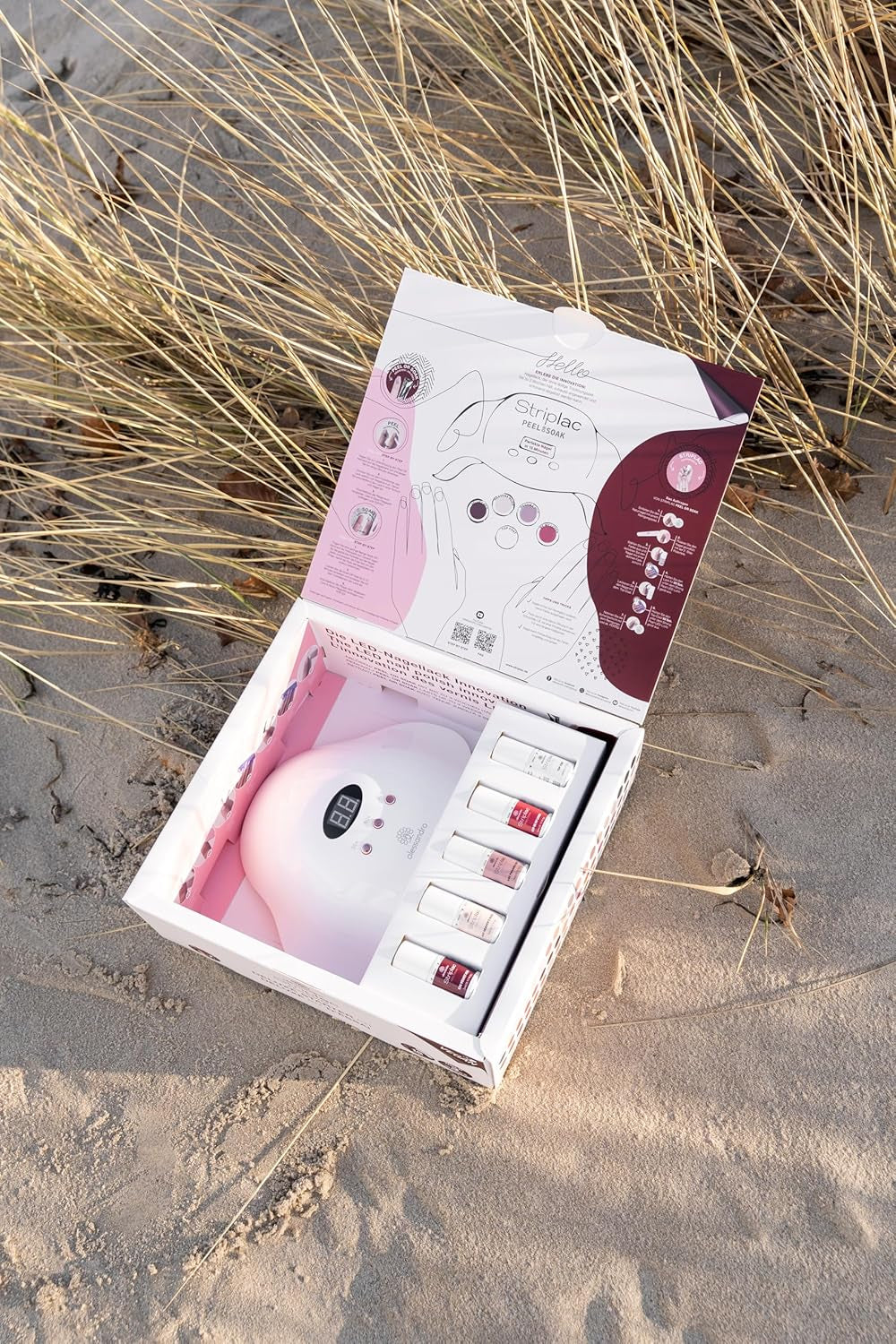 alessandro STRIPLAC PEEL OR SOAK DELUXE KIT - Set de vernis à ongles UV - Pour une manucure professionnelle et délicate en 15 minutes - Vegan et sans cruauté envers les animaux - Comprend une lampe LED