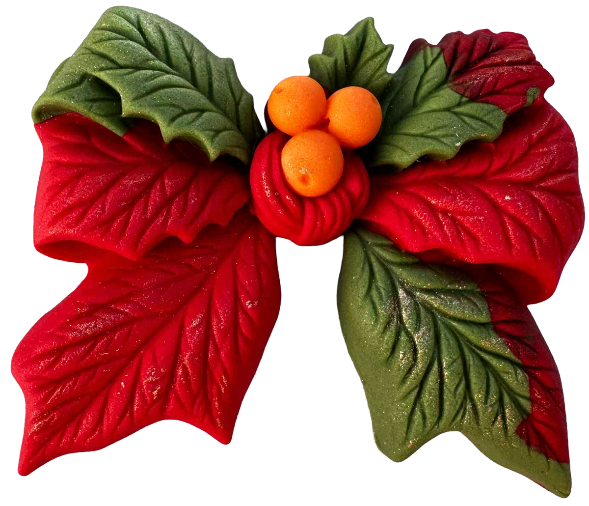 Fleur de Noël comestible – décoration festive pour gâteau
