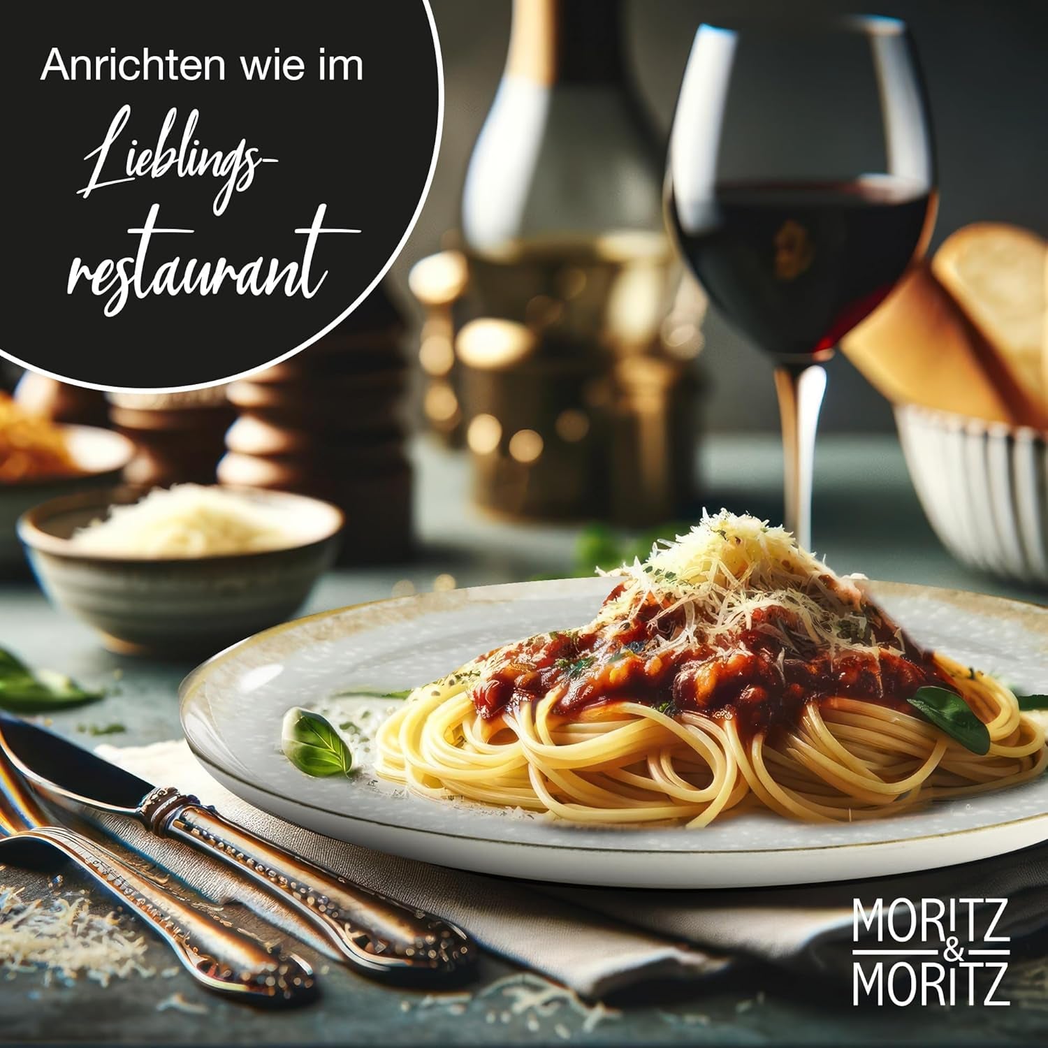 Moritz & Moritz BLOSSOM service de table en porcelaine pour 6 personnes, 18 pièces - Vaisselle moderne au design ludique - Service à café facile d'entretien avec assiettes et bols - Service combiné