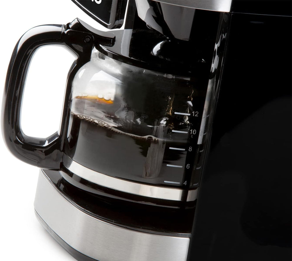 Machine à expresso DOMO DO721K "Grind and Brew" - Fonction Bean-to-Cup - Écran LCD - Pour café moulu ou grains entiers - 1,5 L