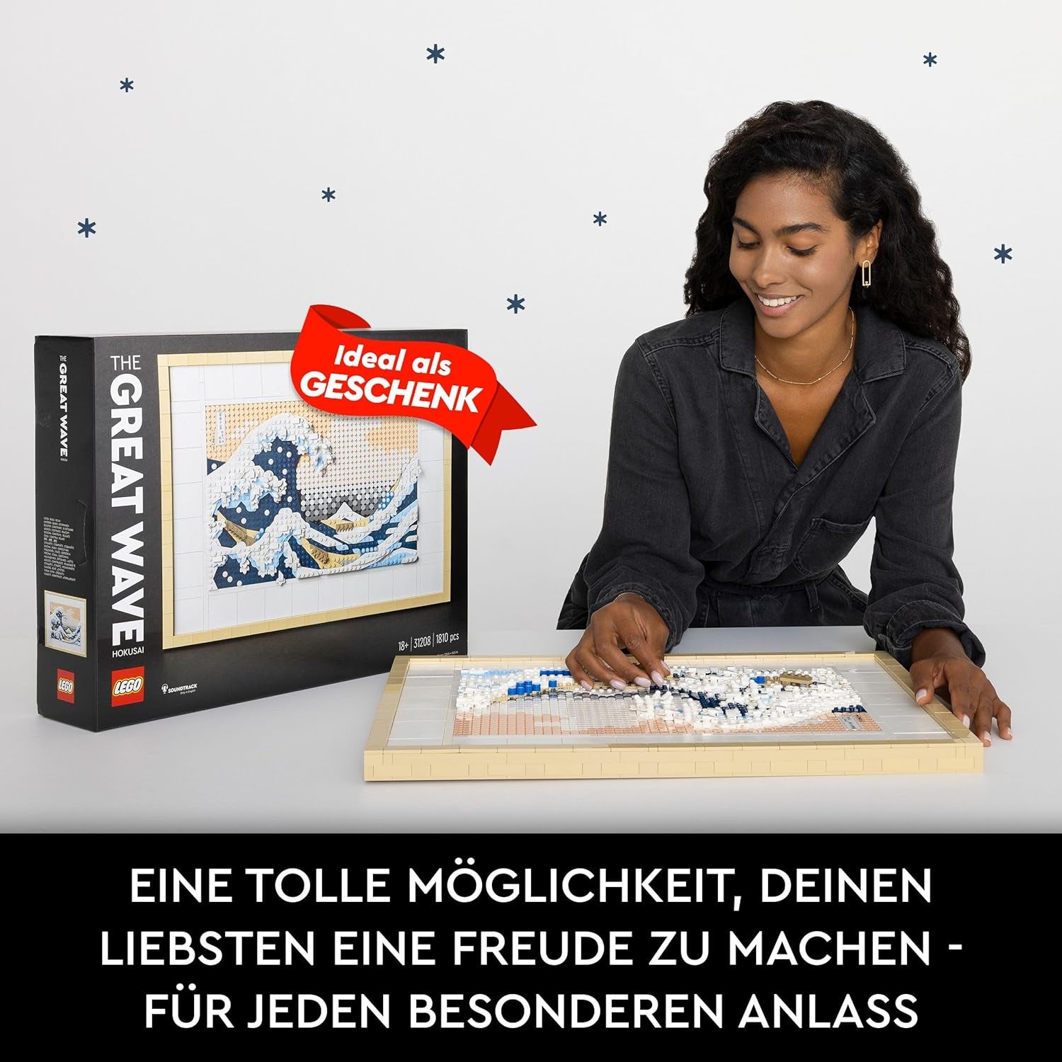LEGO 31208 Art Hokusai – Grande salle de bain, décoration japonaise 3D, ensemble de base, décoration océan, passe-temps pour la vie, DYI, décoration de maison et de bureau