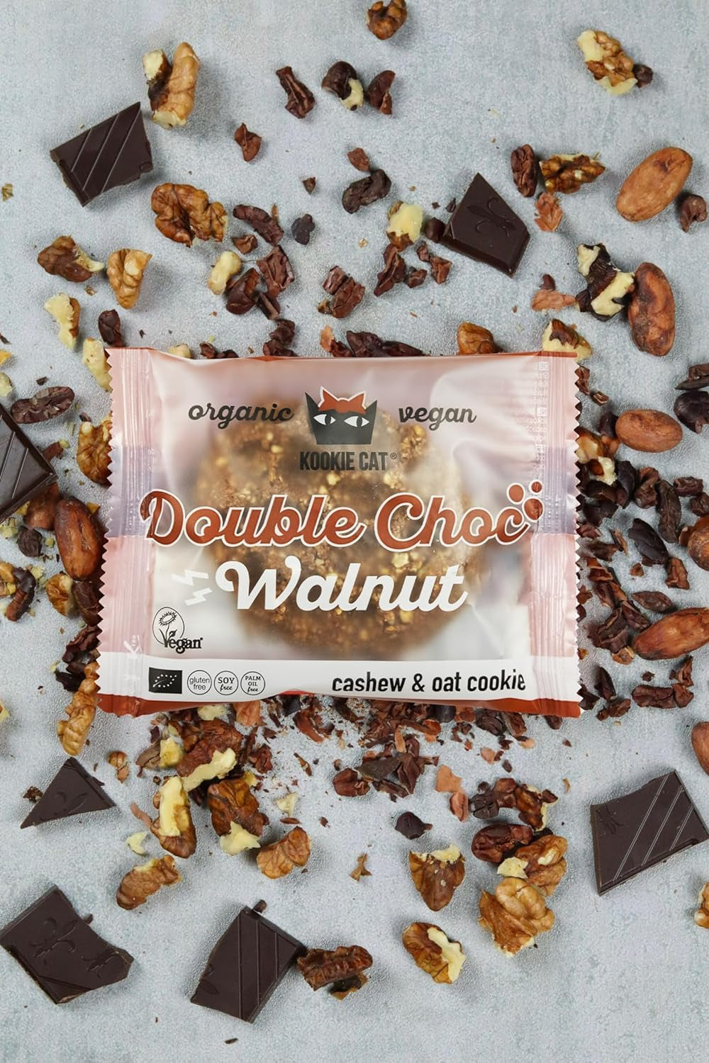 Chocolat double noix - Biscuits végétaliens, sans gluten, sans soja, noix de cajou et avoine biologiques - 12 x 50 g Multi Pack (Pack de 2)