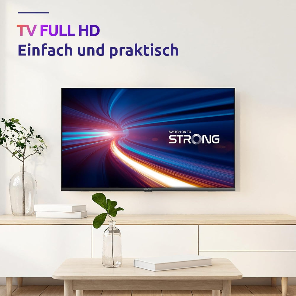 STRONG - Televizor Full HD SRT40FF2003C de 40 inch (100 cm) - Calitate excepțională a imaginii - Tuner triplu - 3 porturi HDMI (1 ARC), 2 porturi USB, conexiune AV, antenă/satelit - negru