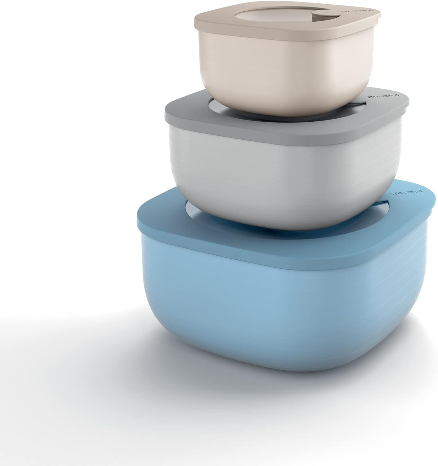 Guzzini - Kitchen Active Design, STORE&MORE Lot de 3 boîtes hermétiques pour réfrigérateur/congélateur/micro-ondes, hautes - 19,5 x 19,5 x h12,3 cm | 750/1550/2800 cc- 17070852 Boîtes de conservation alimentaire Naty Shop 19,5 X 19,5 X 9,3 Cm Unique