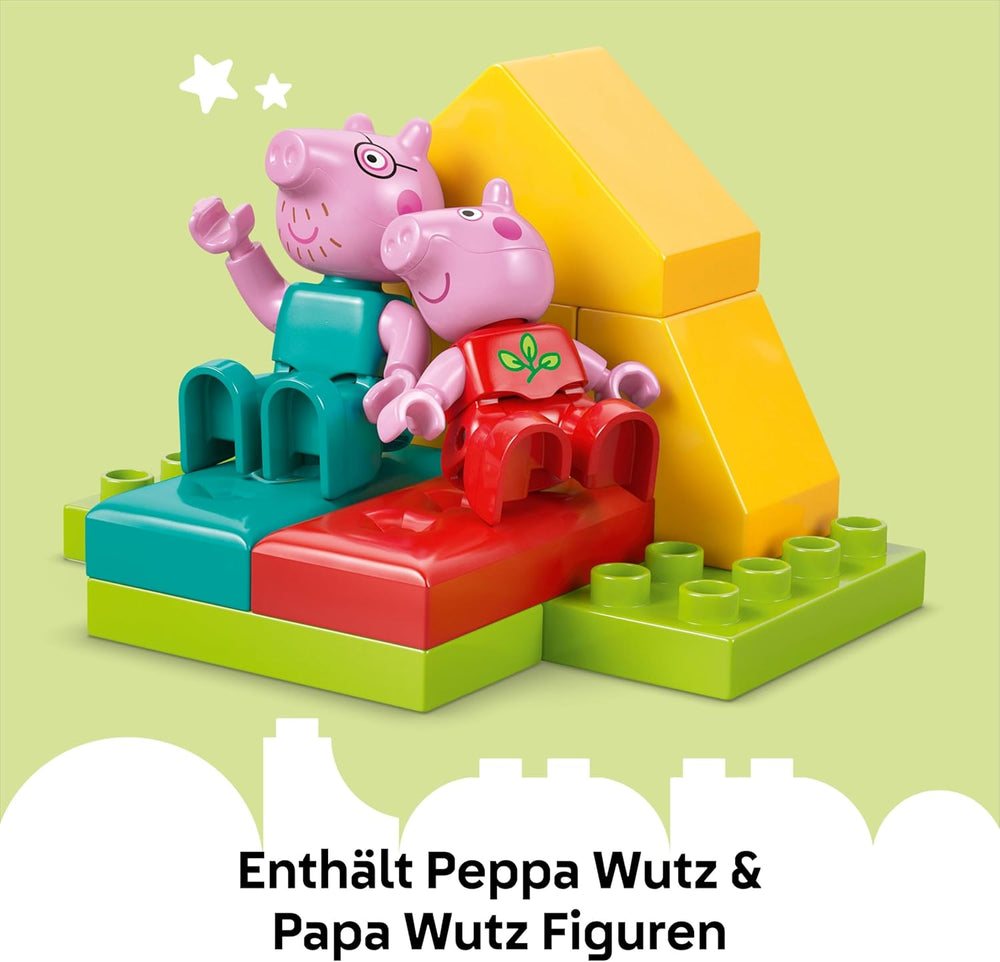 DUPLO Peppa Pig Camping Ausflug mit Papa Wutz – Jeu Montessori pour filles et jeunes à partir de 2 ans – inkl. Tente, canoë, feu de camp et 2 figurines – Fördert Motorik & Farberkennung – Geschenk - 10452