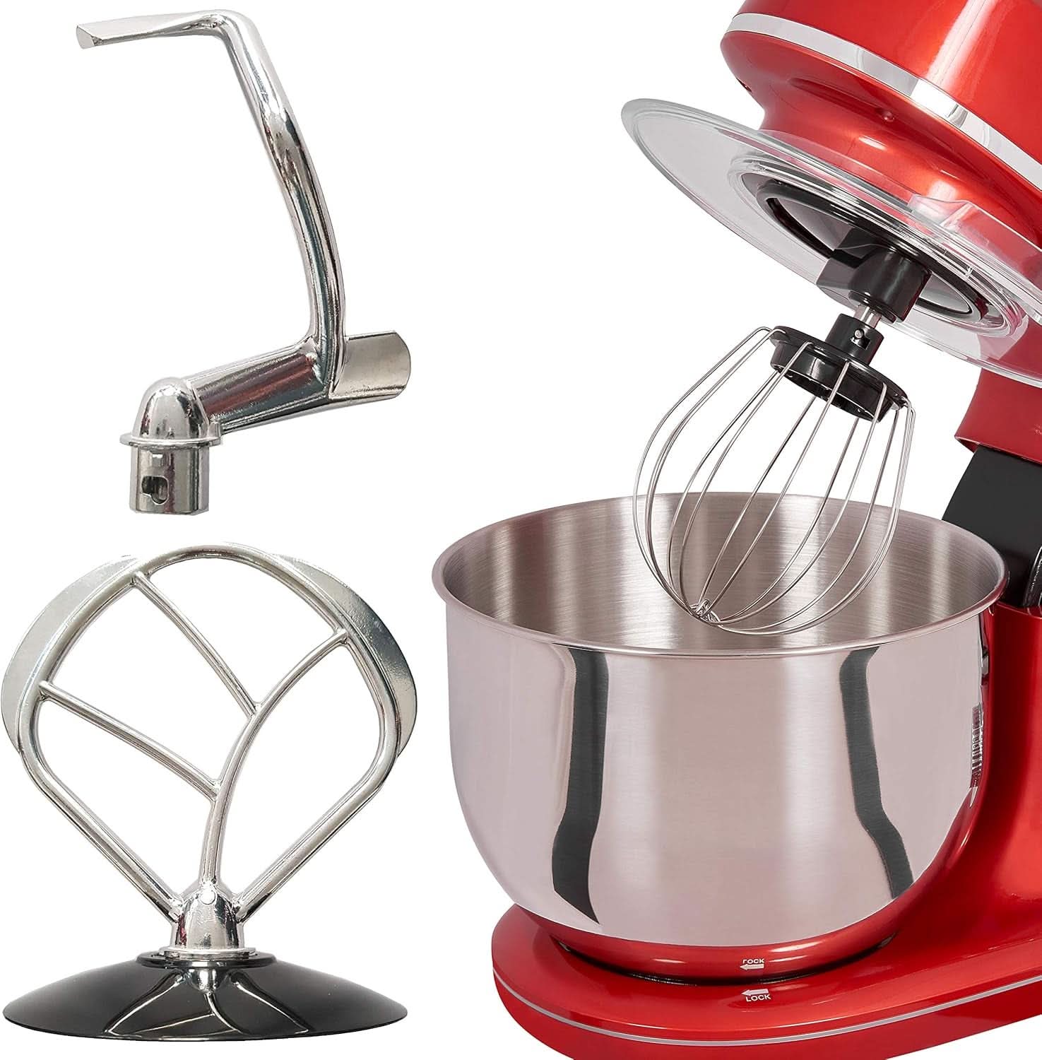 GUTFELS Machine à cuisiner KM 8102 Roi | Machine de cuisine | 1200 watts | Schneebesen | Rührhaken | Knethaken | 10 Étages | Pourriture | 5 L Schüssel Mère et Enfant Naty Shop