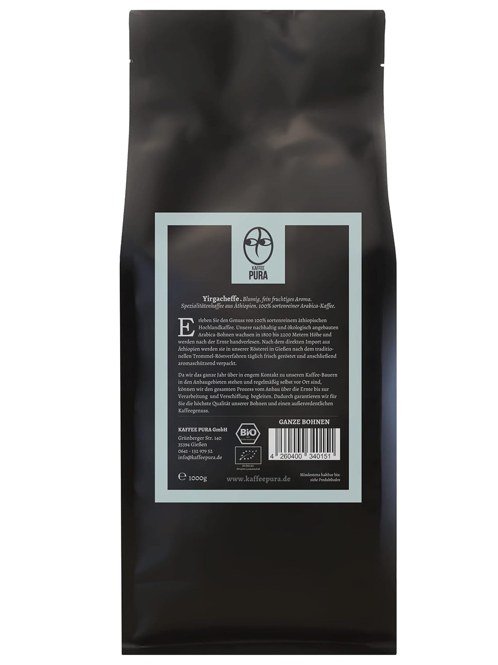 Cafea boabe bio Yirgacheffe 1000g
