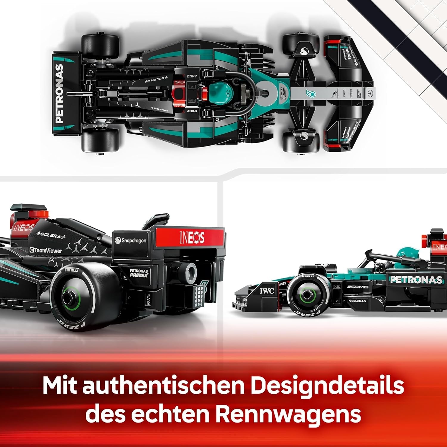 LEGO Speed Champions Mercedes-AMG F1 W15 Rennauto - Spielzeug mit Formel 1 Minifigur - Modell Auto zum Sammeln und Bauen - Geschenk für Jungen & Mädchen ab 10 Jahren oder Erwachsene Fans 77244