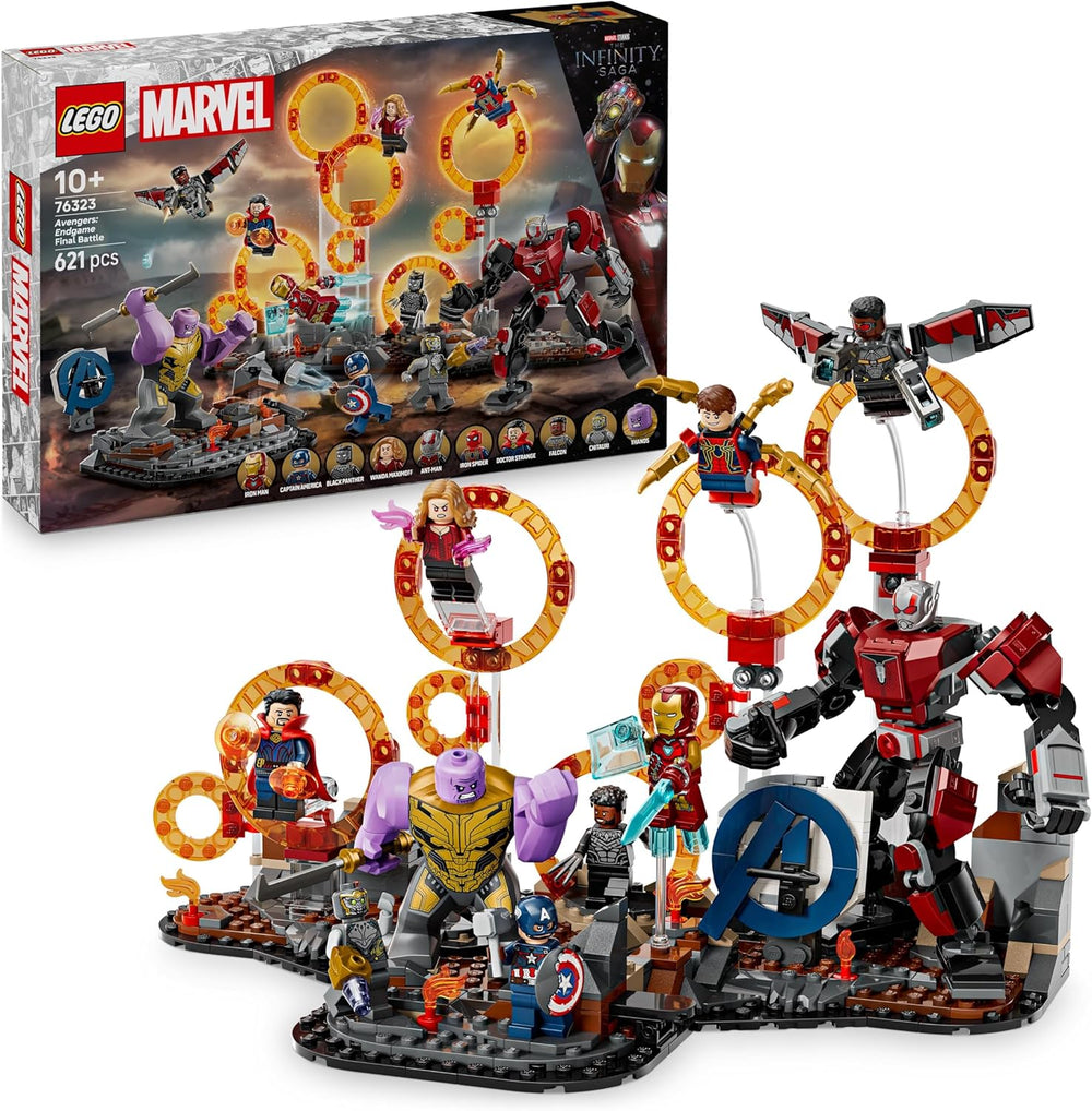 LEGO ǀ Marvel Avengers : Endgame Letzter Showdown - Jeu de construction avec 10 figurines, avec Captain America, Iron Man, Black Panther et Dr. Strange - Créations créatives pour jeunes et filles 76323