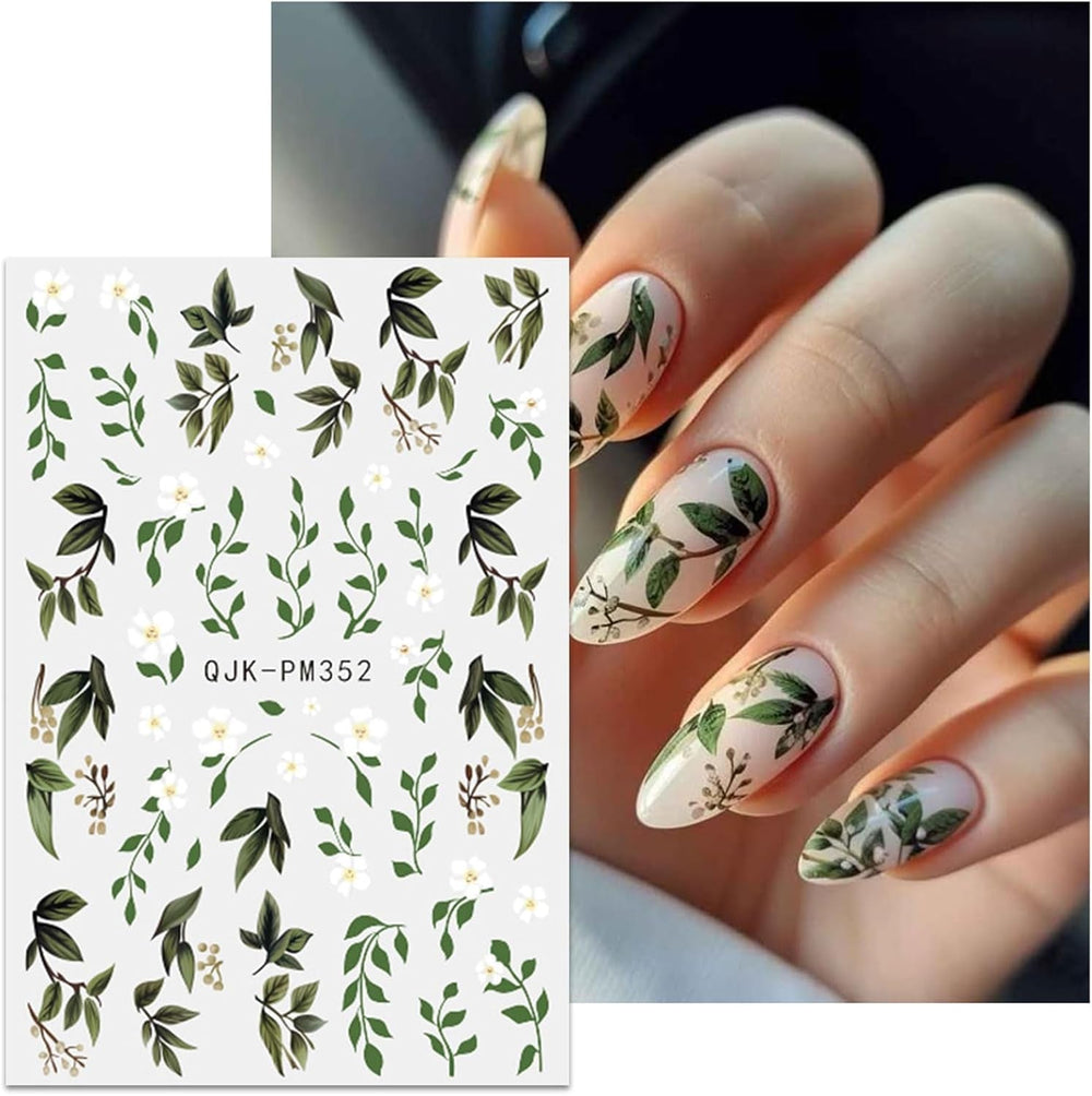 JMEOWIO Nagelsticker Bunte Blumen 9 Blatt Nail Art Sticker Selbstklebend Nagelaufkleber Frühling Sommer Blumen Dekoration Nageldesign Zubehör