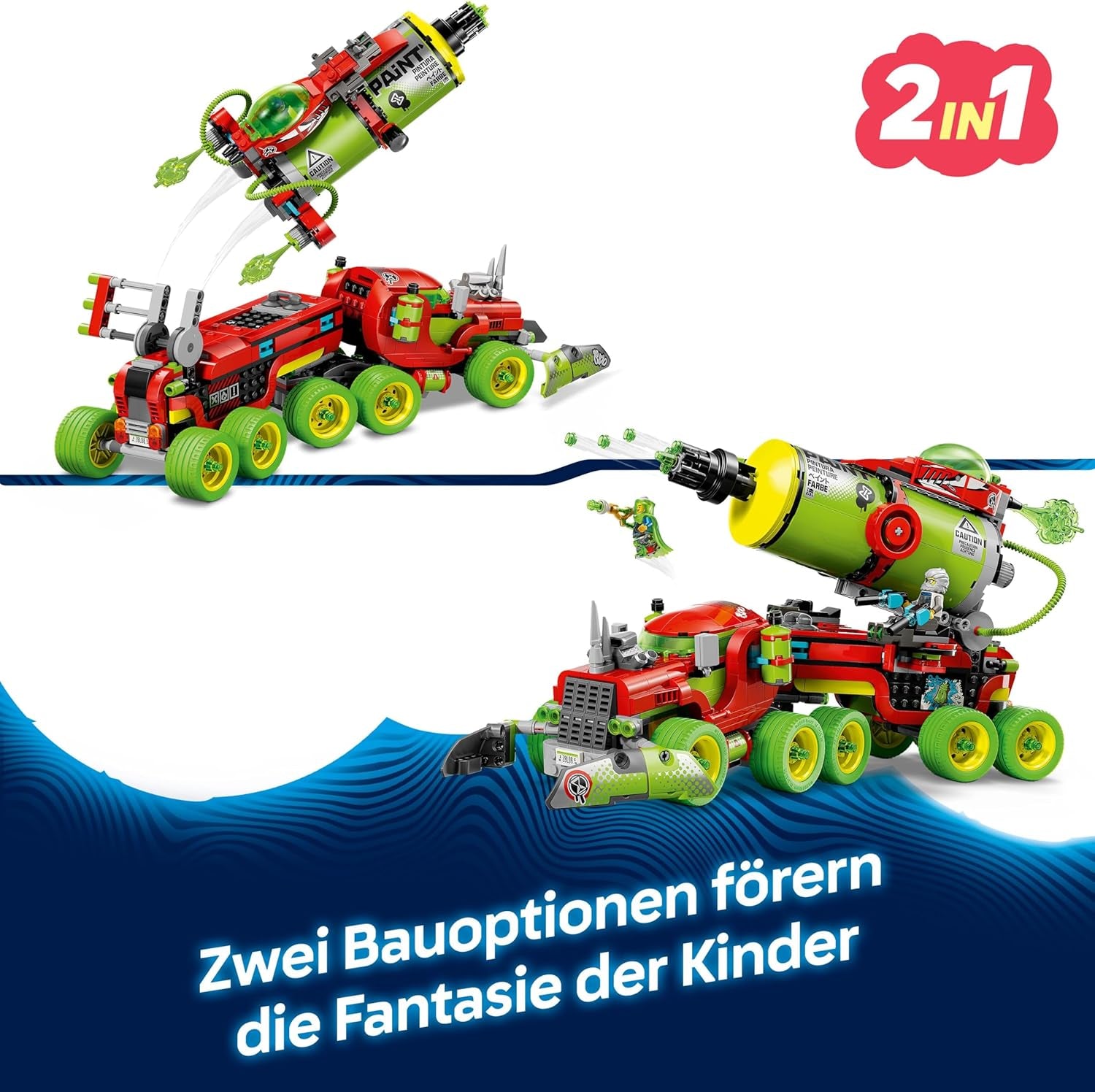 LEGO DREAMZzz Mateos Sprühdosen-Truck - Jeu avec 2 Baumodi, Boostern modulaires et 5 figurines, Daunter Cooper et Mr. Oz - Cadeaux pour les filles et les jeunes à partir de 9 ans - 71499