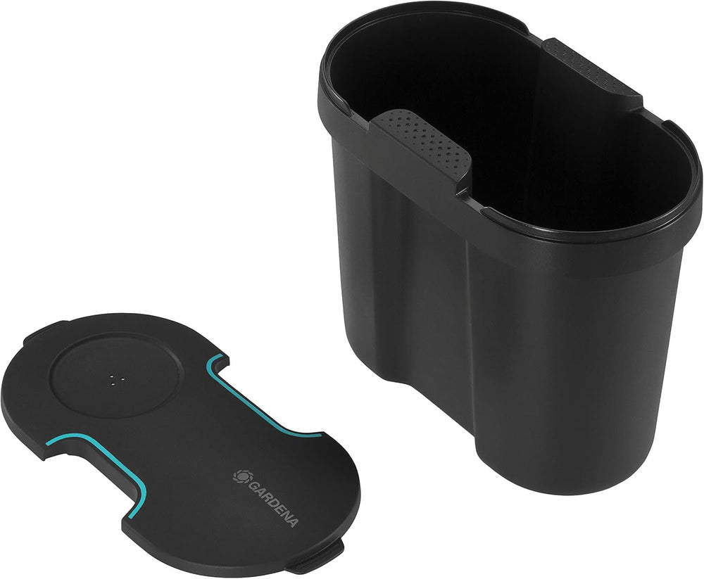 Réservoir d'eau Gardena : Réservoir d'eau pour usage intérieur et extérieur, extensible avec tuyau de distribution et connecteur, 10,5 l (13367-20), noir ; turquoise