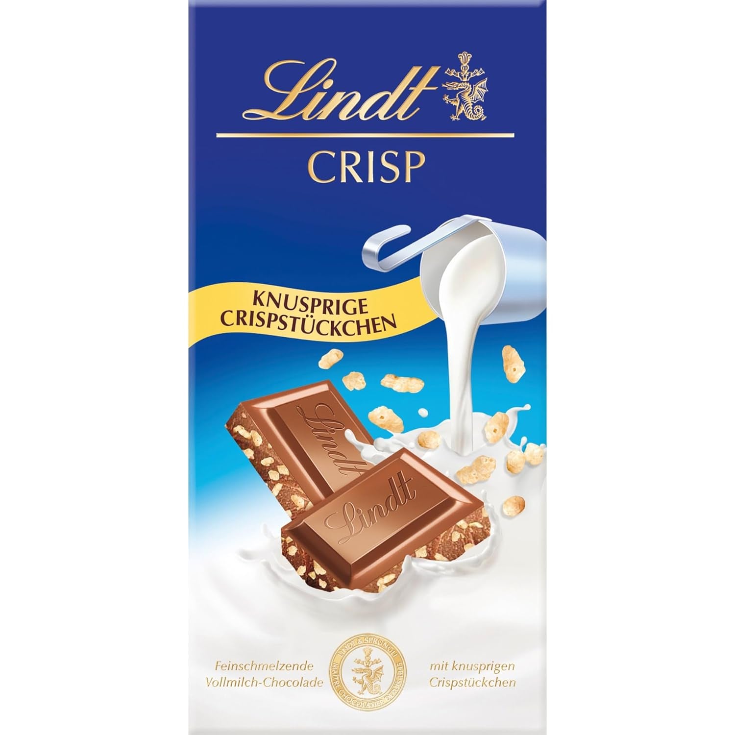 Chocolat Lindt | Barre de chocolat au lait et aux noisettes | 100g | Chocolat au lait onctueux et fondu avec des morceaux de noisettes croquants | Barre de chocolat