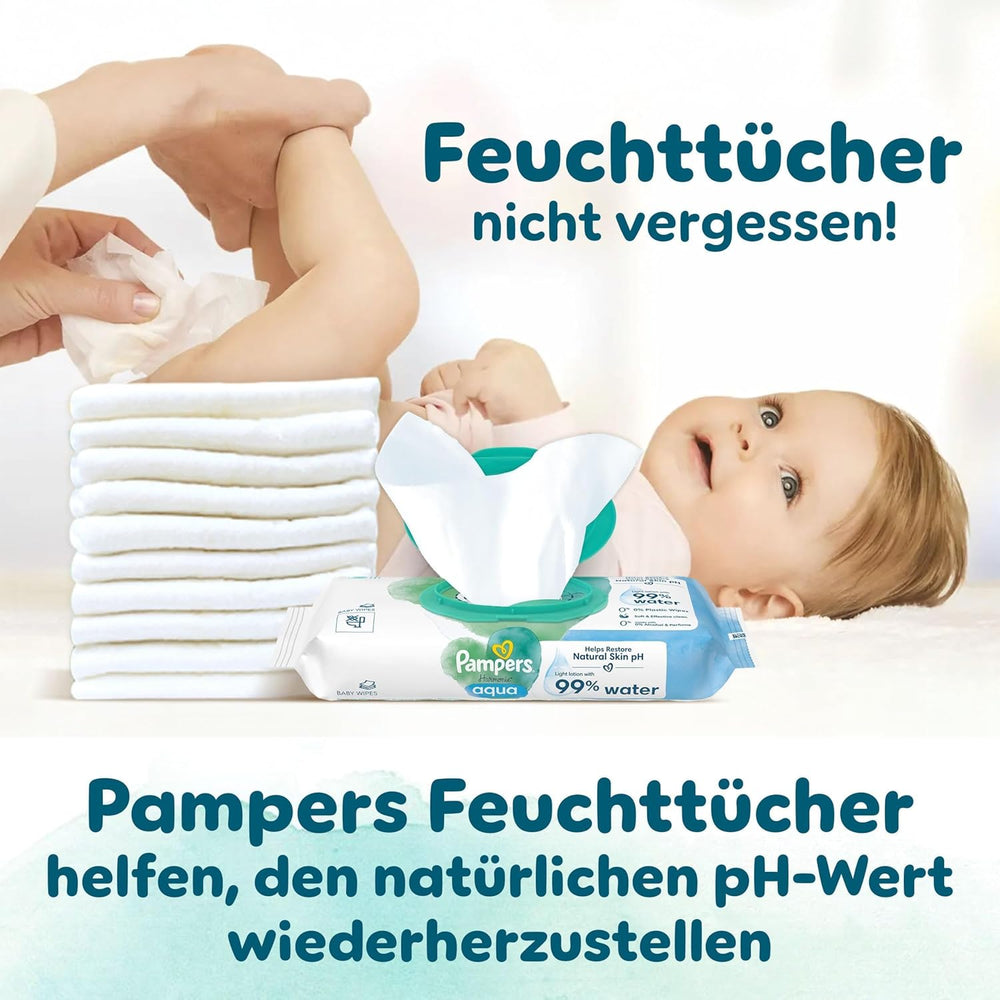 Couches Pampers Harmony taille 4, 174 couches, 9 kg-14 kg, protection douce de la peau avec protection 100 % Pampers
