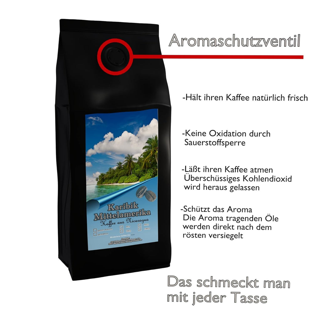 Kaffeespezialität Aus Mittelamerika - Nicaragua, Dem Land Der tausend Vulkane (1000 Gramm, Ganze Bohne) - Länderkaffee - Spitzenkaffee - Säurearm - Schonend Und Frisch Geröstet
