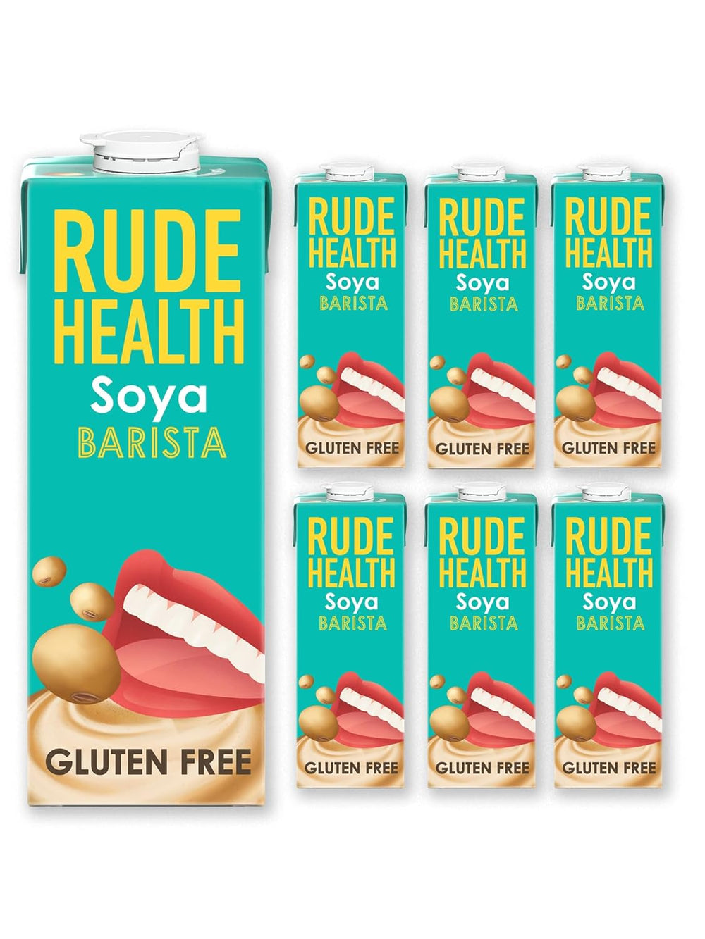 Rude Health 6 x 1 Litre Bio-Cashew-Drink, 100% naturel Bio-Getränk, sans gluten, sans gluten, preisgekrönt, sain et végétalien, 100% emballage recyclable
