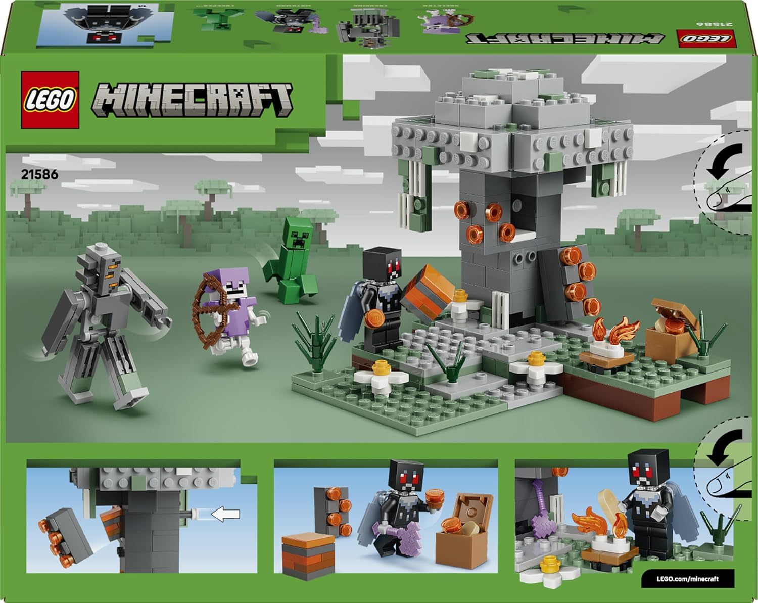 LEGO Minecraft Blasser Garden - Jeux créatifs pour enfants - Jeux pour jeunes et filles à partir de 7 ans - avec figurines Minecraft - Mottenmann, Creeper, Skelet et Knarz - Jeu - 21586