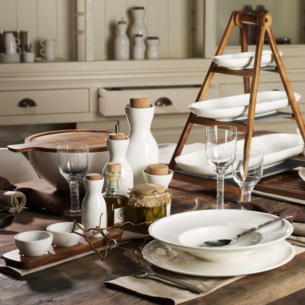 Villeroy & Boch - Artesano service de table 6 pièces pour 2 personnes, blanc, passe au lave-vaisselle, passe au micro-ondes, service de couverts, service d'assiettes, assiettes plates, assiettes de petit-déjeuner, assiettes plates, porcelaine premium