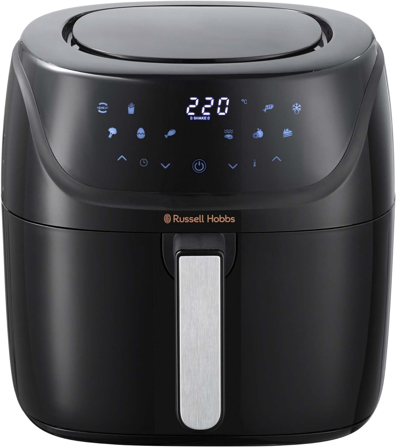 Russell Hobbs Heißluftfritteuse XXL 8L Rapid Airfryer [Kompaktes Gehäuse,7 Kochfunktionen,10 Programme] Satisfry (Spülmaschinenfest, Max 220°C, Fritteuse Ohne Oel, Grillen, Backen, Braten) 27170-56 Naty Shop