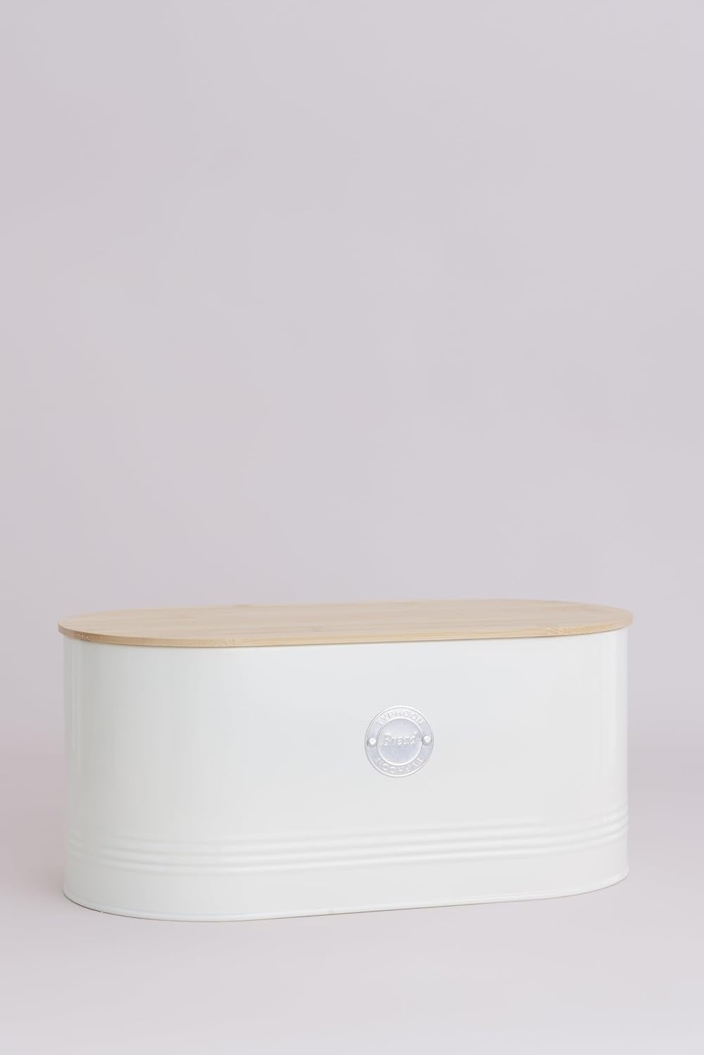 , Corbeille à pain "Living" en inox, couleur crème, avec couvercle en bambou, crème Boîtes de conservation Naty Shop