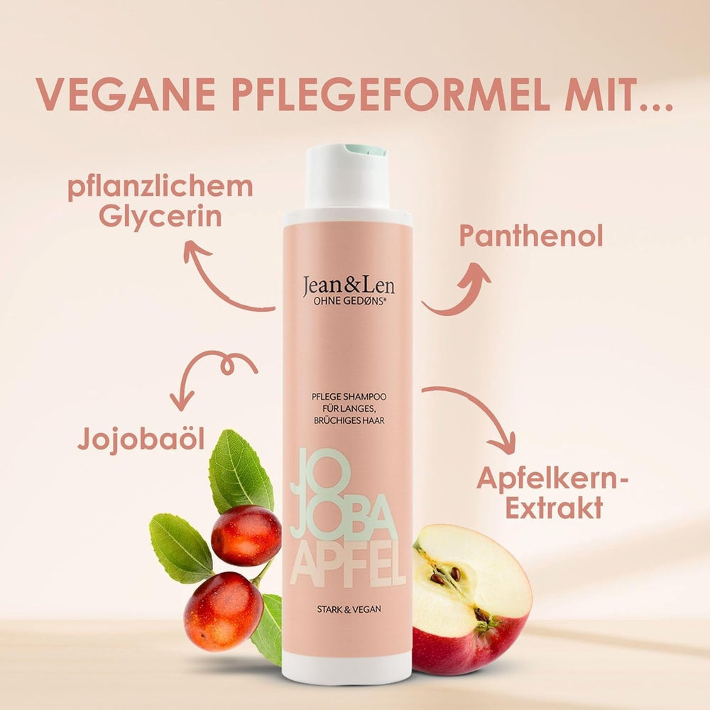 Jean & Len Care Shampoo Jojoba & Apple, hrănește părul lung și fragil, 300 ml Duș și baie Jean & Len